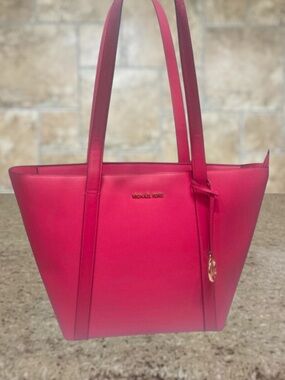 Michael Kors Pratt Lg Pink Tote Electric Pink
